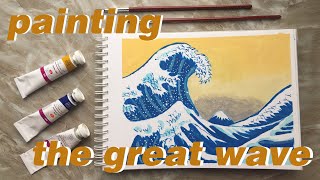 painting quotthe great wave off kanagawaquot by hokusai [upl. by Leidba938]