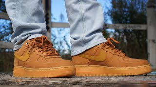 NIKE AIR FORCE 1 07 quotFLAXquot REVIEW  ON FEET [upl. by Natascha]