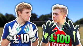 £10 Goalie Gloves Vs £100 Pro Goalie Gloves  ft W2S [upl. by Lerad]