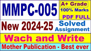 MMPC 005 solved assignment 202425 in English  mmpc 005 solved assignment 2025  mmpc5 202425 [upl. by Wendeline71]