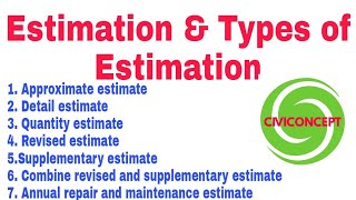 Types of Estimate In Construction  Types of Estimation 2024  Building Estimation 2024 [upl. by Orfield]