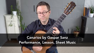 Canarios by Gaspar Sanz and Lesson for Classical Guitar [upl. by Seniag]