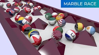 Marble Race 3D FIFA World Cup 2022  Countryballs Marble Race [upl. by Ahtekal]