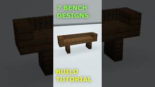 7 Bench Designs  Minecraft Build Tutorial [upl. by Notyarb]