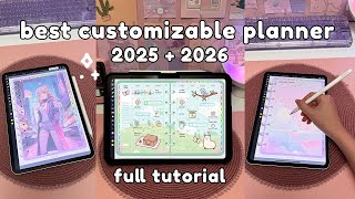 Best Customizable Digital Planner 2025  2026 💕 Full Tutorial  iPad amp Android [upl. by Ecnarolf]