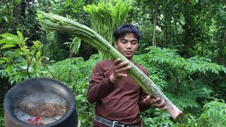 ELEPHANT FOOT YAM Cooking  Elephant foot yam in coconut milkKabagisRural life in the Philippines [upl. by Elyag]