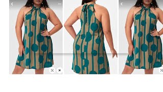 how to make an halter neck dress FREEHAND CUTTING ✂️ [upl. by Cohbert190]