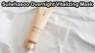 Review on Sulwhasoo Overnight Vitalizing Mask Korean skincare [upl. by Wagstaff121]