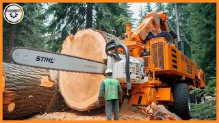 Extreme Dangerous Fastest Big Chainsaw Cutting Tree Machines  Monster Stump Removal Excavator 5 [upl. by Mathis]