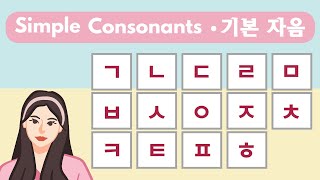 Master the Korean Alphabet Simple Consonants  Learn Hangul Basics [upl. by Jankey]