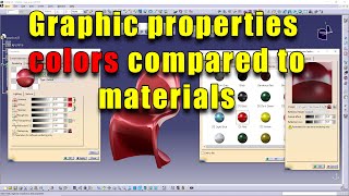 CATIA V5  Graphic properties colors compared to materials [upl. by Klimesh683]