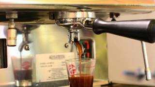 La Pavoni Pub V commercial espresso test shot [upl. by Eerrahs]