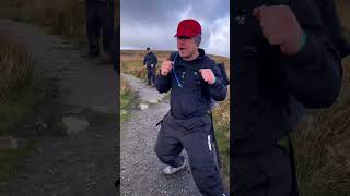 Finishing the first peak of our silver route South Wales Three Peaks Walking Challenge walking [upl. by Hanafee]