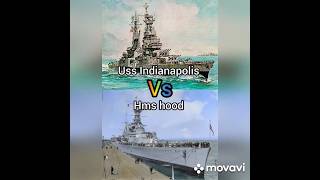 Uss Indianapolis 🆚 Hms hood vs history battleship ww2 military [upl. by Hairacaz]