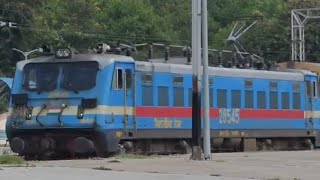 WAG7 28545 UNIQUE SILVERSKY BLUE FREIGHT ENGINE HAULS KOLLAM TRAIN [upl. by Ahsyas138]