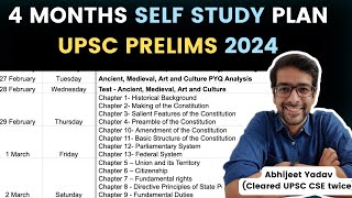 4 Month Self Study Plan for UPSC Prelims 2024 with Daily Targets [upl. by Eileme]