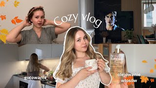 Cozy vlog 🧸🍂  domowe gotowanie olejowanie włosów fale na wałek ♥ [upl. by Barbaresi413]