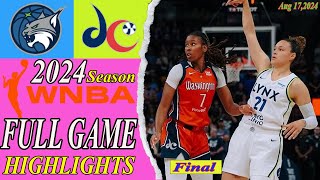 Mystics vs Lynx Womens basketball Full Game FINAL  Aug 172024  WNBA 2024 Season [upl. by Ribaj]