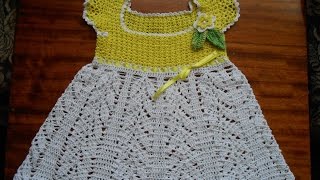 vestido tejido en crochet para bebe 1 año [upl. by Crifasi382]