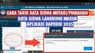 CARA TARIK DATA SISWA MUTASI PINDAHAN YANG BENAR APLIKASI DAPODIK 2025 [upl. by Onimixam]