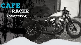 Cafe Racer Harley  Davidson Sportster Build [upl. by Nalro]