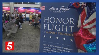 Honor Flight with more than two dozen veterans takes off from BNA [upl. by Laius]