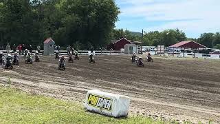 DIRT BIKE PW 50 HOLESHOT OUT OF 23 RACERS  4 YEAR OLD WIDE OPEN [upl. by Viquelia]