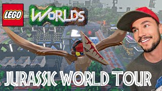 Jurassic World Tour Lets Build Jurassic World in Bricksburg [upl. by Malaspina]