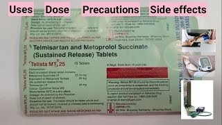 Telista mt 25  telmisartan and metoprolol succinate tablet in hindi [upl. by Enilorac]