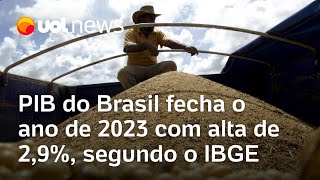 PIB fecha o ano de 2023 sob governo Lula com alta de 29 diz IBGE Tales Resultado é bom [upl. by Doolittle]