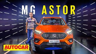 2021 MG Astor walkaround  All details on techloaded Creta rival  First Look  Autocar India [upl. by Dutch259]