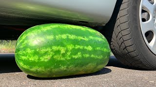 Crushing Crunchy amp Soft Things by Car EXPERIMENT CAR VS GIANT WATERMELON [upl. by Akelam]