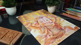 How To Draw Ganpati Bappa Ganpati Bappa Drawing With Doms colours pencils [upl. by Michaeline]