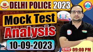 Delhi Police Constable 2023 Delhi Police 10 Sep Mock Test DP Mock Test Analysis By Ankit Sir [upl. by Etnohc16]