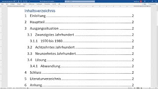 Word Inhaltsverzeichnis erstellen in 1 Minute  Tutorial automatisch Nummerierung Seitenzahlen [upl. by Razatlab]