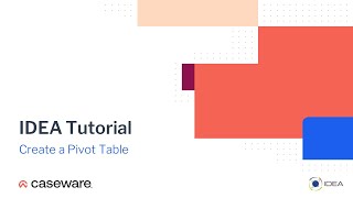 Create Pivot Table  IDEA 12 Tutorial EN [upl. by Castle]