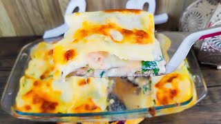 Lachs Spinat Lasagne mit wenigen Zutaten ganz schnell und einfach zubereiten Mittagessen Rezept [upl. by Shalom]