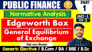 Edgeworth box  General Equilibrium of Exchange  Pareto Optimality  Public Finance GE  BCom amp BA [upl. by Kimmi]