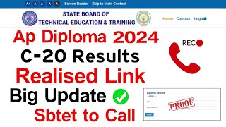 ap diploma c20 results 2024  ap sbtet c20 results 2024 date  ap diploma c20 4th sem results 2024 [upl. by Davison362]