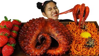 직접 만든 불닭 통문어 구이 딸기 불닭 볶음면 먹방 ZOANA Mukbang Biggest Octopus [upl. by Andras774]