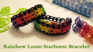 How to make rainbow loom Starburst bracelet [upl. by Aillimat]