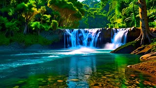 Soft Soothing Waterfall Sounds in the forest Sound of Waterfalls Flowing Water insomnia relax [upl. by Lawley181]