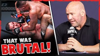 Reactions to the TKO in Alistair Overeem vs Augusto Sakai UFC Vegas 9 Dana White on Daniel Cormier [upl. by Oeak]