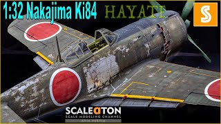 Hasegawa Nakajima Ki84 Type4 Hayate 132 Scale Model Aircraft Build [upl. by Lyall]