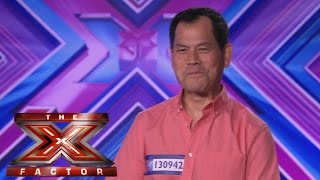 Jimmy Cheung sings Luciano Pavarottis O Sole Mio  Room Auditions Week 1  The X Factor UK 2014 [upl. by Anuaek986]