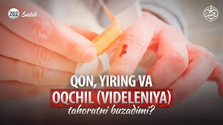 202savol Qon yiring va oqchil videleniya tahoratni buzadimi [upl. by Ttevy]