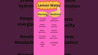 Lemon Water Morning Vs Bedtime  lemon  metabolism detoxifier [upl. by Odnuges]