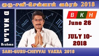 Which Rasi will get Lucky  SaniGuru Mars planet Vakraa Rasi Palangal June26 to July 10 2018 [upl. by Soo]