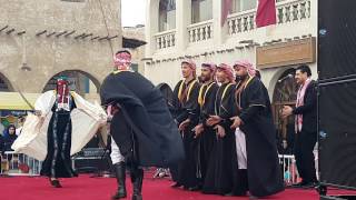 Qatar Souq Waqif spring festival 2017  Jordanian dance  Part I [upl. by Sirraj]