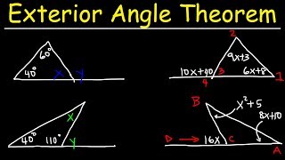 Exterior Angle Theorem For Triangles Practice Problems  Geometry [upl. by Nnor]